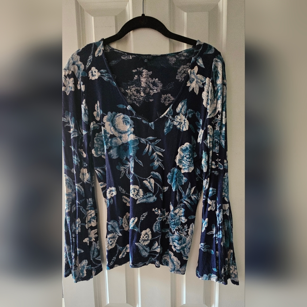 Lucky Brand Navy Floral Blouse